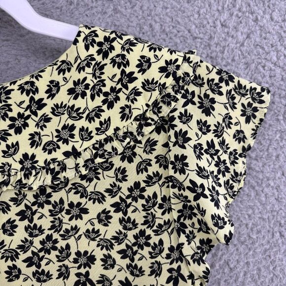 Whistles Yellow Buttercup Oversized Collar Top Size 2 Floral Elegant Chic - Picture 13 of 16